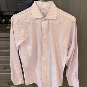 Brooks Brothers Pink and Blue Striped Button Down Shirt size 15 4/5 neck